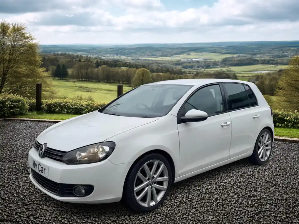 Car photo transformed into a studio-style showroom background for a cleaner listing