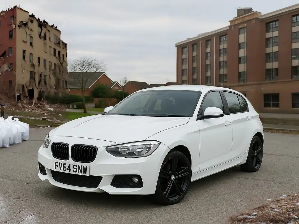 Before car photo with distracting background when selling a car online