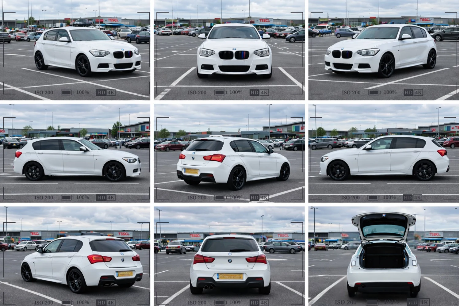 car photo guide showing correct camera placement for background replacement